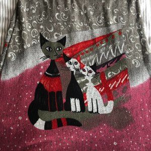 Ravi Famous London O/S Cats and Sequins Gray/Pink Mini Dress